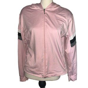 Passports Vintage Colorblock Zipper Front Hoodie Sz 1XL Womens Stretchy Pockets